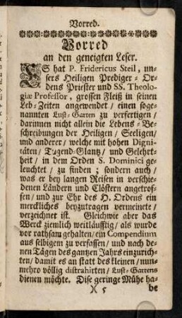 5r-5v, Vorred an den geneigten Leser.