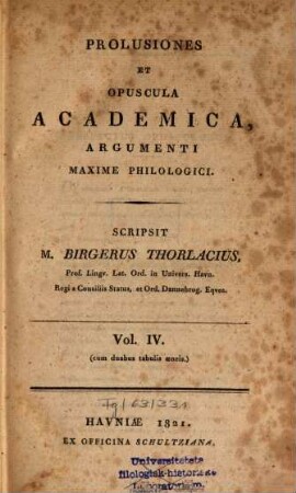 Prolusiones et opuscula academica, argumenti maxime philologici. 4