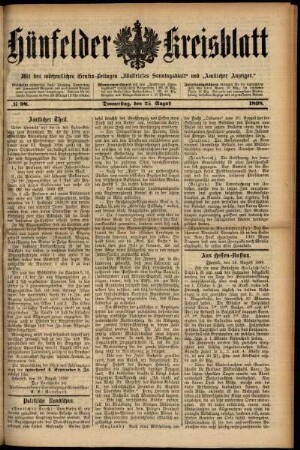 Ausgabe vom Donnerstag, den 25. August 1898.