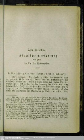 Achte Abtheilung. Kirchliche Verfassung