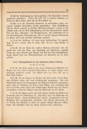 XXII. Rückzugskämpfe vor der Antwerpen-Maas-Stellung
