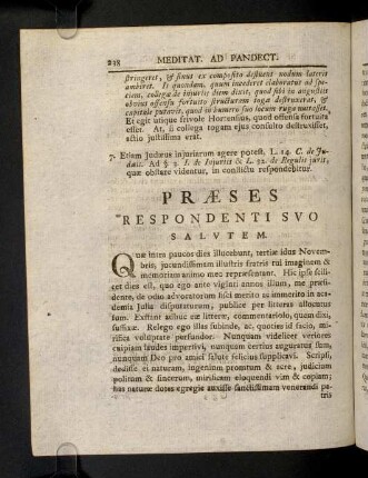 238-240, Praeses Respondenti Suo Salutem