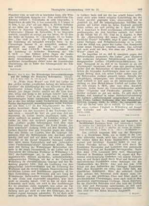 591-592 [Rezension] Bauer, Karl, Die Wittenberger Universitätstheologie und die Anfänge der Deutschen Reformation