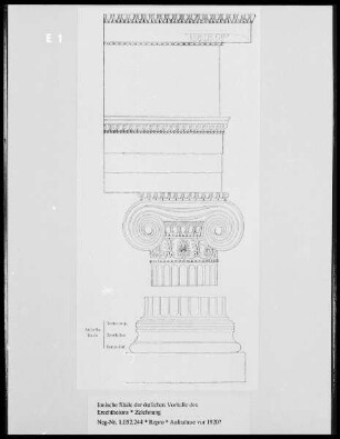 Erechtheion auf der Akropolis von Athen, ionische Säule der östlichen Vorhalle