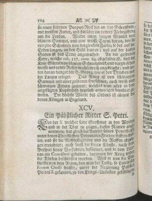 XCV. Ein Päbstlicher Ritter S. Petri.