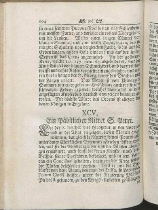 XCV. Ein Päbstlicher Ritter S. Petri.