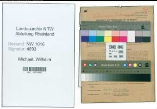 Entnazifizierung Wilhelm Michael , geb. 16.10.1903 (Angestellter)