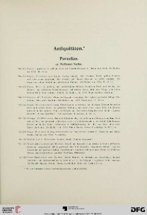Antiquitäten (Nr. 251-354)