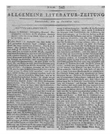 Liturgisches Journal. Bd. 2, St. 1-4. Hrsg. v. H. B. Wagnitz. Halle: Gebauer 1802