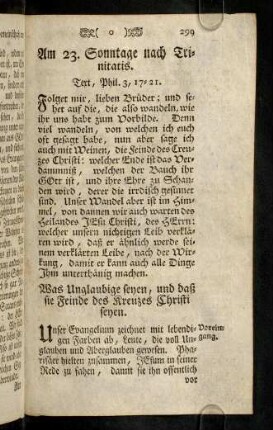 299-309, Am 23. Sonntage nach Trinitatis