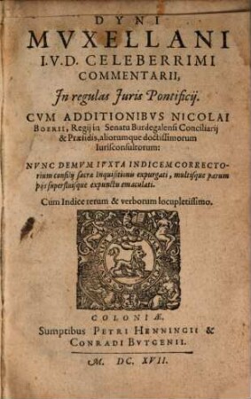 Commentarii in regulas iuris Pontificii