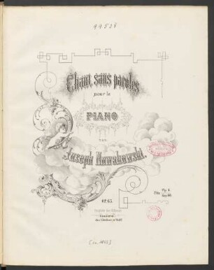 Chant sans paroles pour le piano op. 65