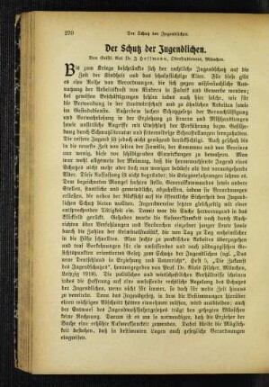 ¬Der¬ Schutz der Jugendlichen