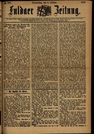 Ausgabe vom Donnerstag, den 06. Oktober 1887.