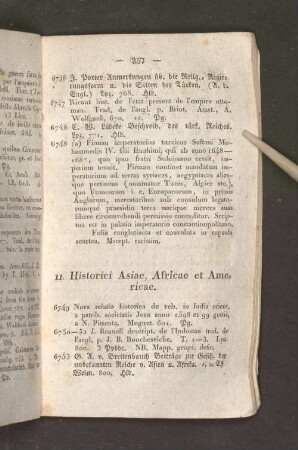 11. Historici Asiae, Africae et Americae.