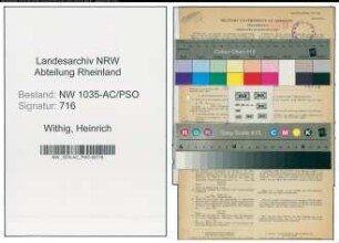 Entnazifizierung Heinrich Withig , geb. 04.05.1887 (Kaufmann)
