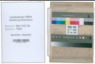 Entnazifizierung Heinrich Buchloh , geb. 01.02.1893 (Reg.Inspektor)