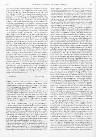 879-886 [Rezension] Stăniloae, Dumitru, Orthodoxe Dogmatik