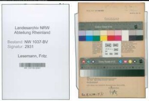 Entnazifizierung Fritz Lesemann , geb. 27.08.1901 (Reg.Inspektor)