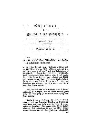 Anzeiger der Zeitschrift für Pädagogik : Januar