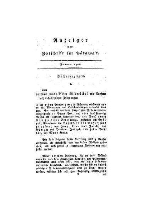 Anzeiger der Zeitschrift für Pädagogik : Januar