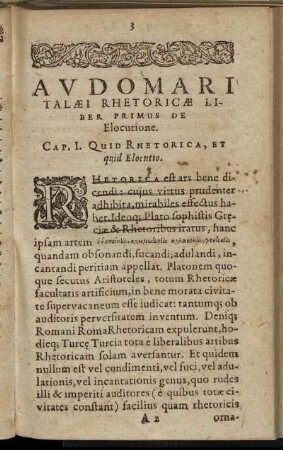 Liber Primus De Elocutione.