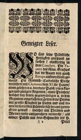 Geneigter Leser.