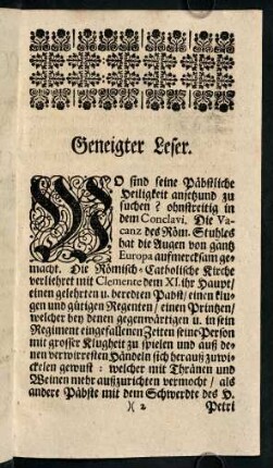 Geneigter Leser.