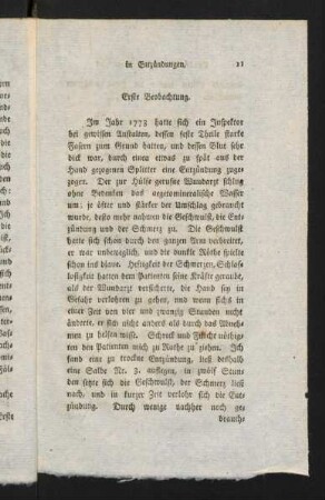 11-21, Erste - Vierzehnte Beobachtung