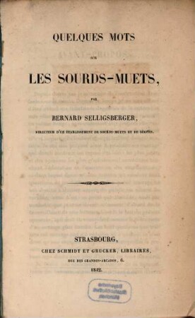 Quelques mots sur les sourds-muets