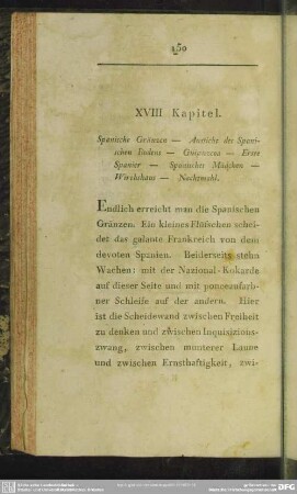 XVIII. Kapitel. Spanische Gränzen