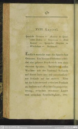 XVIII. Kapitel. Spanische Gränzen