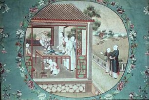 Gruppe von Chinesen bei einem Schneider