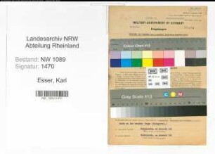 Entnazifizierung Karl Esser , geb. 30.10.1896 (Oberbrandmeister)