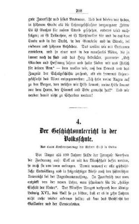 Der Geschichtsunterricht in der Volksschule
