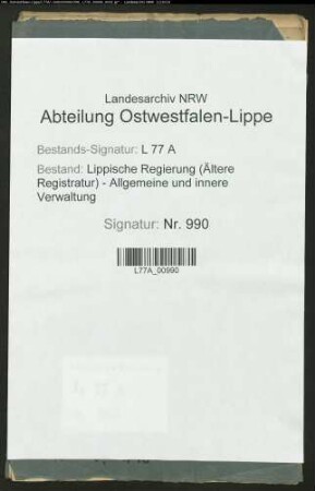Wrugeregister des Stadtgerichts Blomberg