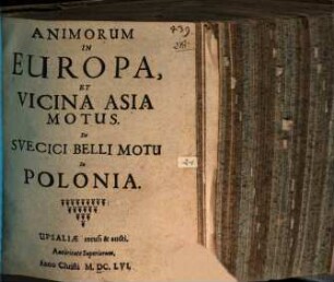 Animorum in Europa, et vicina Asia motus : De Suecici belli motu In Polonia