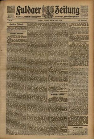 Erste Ausgabe vom Dienstag, den 24. März 1908.