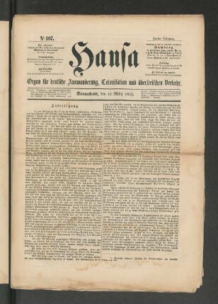 No. 107. Sonnabend, den 12. März 1853.