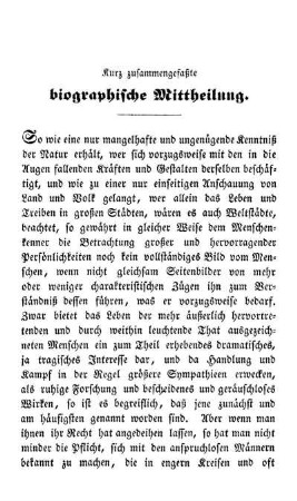 Kurz zusammengefaßte biographische Mittheilung.