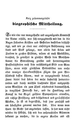 Kurz zusammengefaßte biographische Mittheilung.