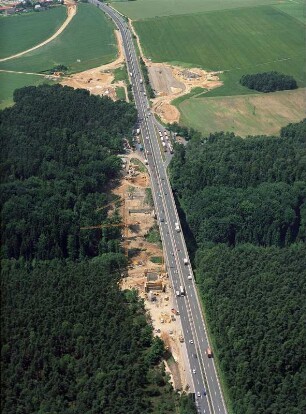 Thüringen. Bau der Raststätte Teufelstal an der Autobahn A4