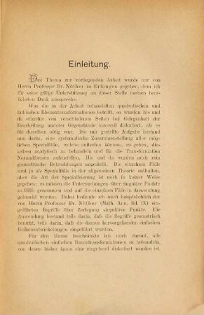 Die singulären eindeutigen Ebenen- und Raum-Transformationen niederer Ordnung