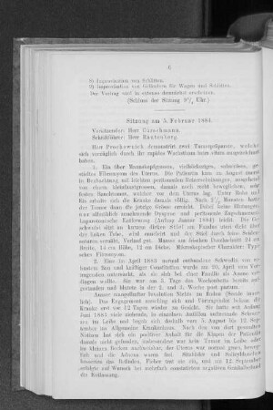 Sitzung vom 5. Februar 1884.