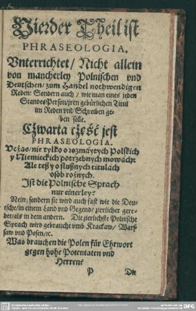 Vierder Theil ist Phraseologia