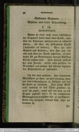 Siebentes Segment. Resultat aus dieser Abhandlung