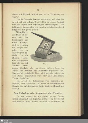 Das Abdecken oder Abgrenzen der Negative