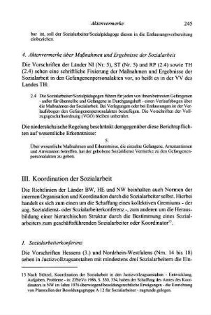 245-249, III. Koordination der Sozialarbeit