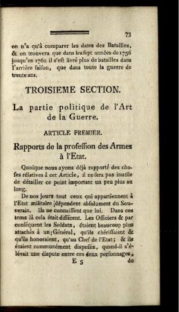 Troisieme section. La partie politique de l'Art de la guerre.