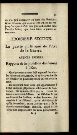 Troisieme section. La partie politique de l'Art de la guerre.